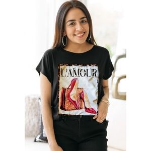 Emme Jordan "L'AMOUR" Tee (Black) T-Shirt